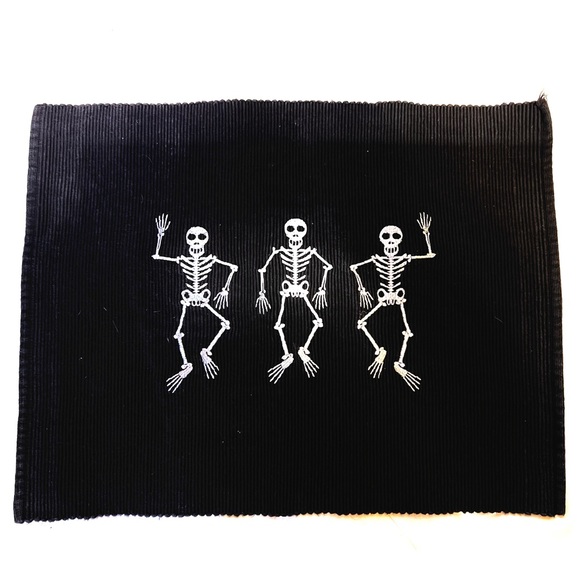 Set of 4 Corduroy Skeleton Place Mats - Picture 1 of 3